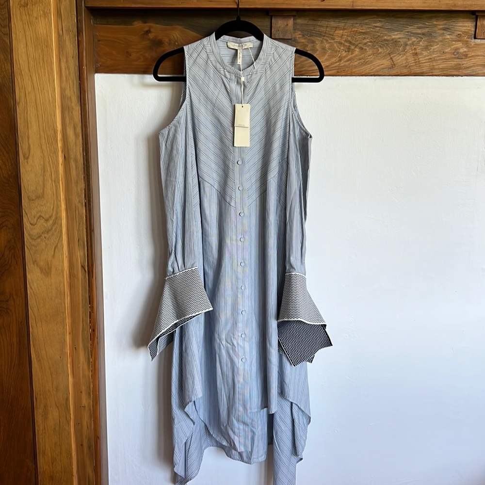 BCBGMaxAzria Runway cold shoulder shirt dress